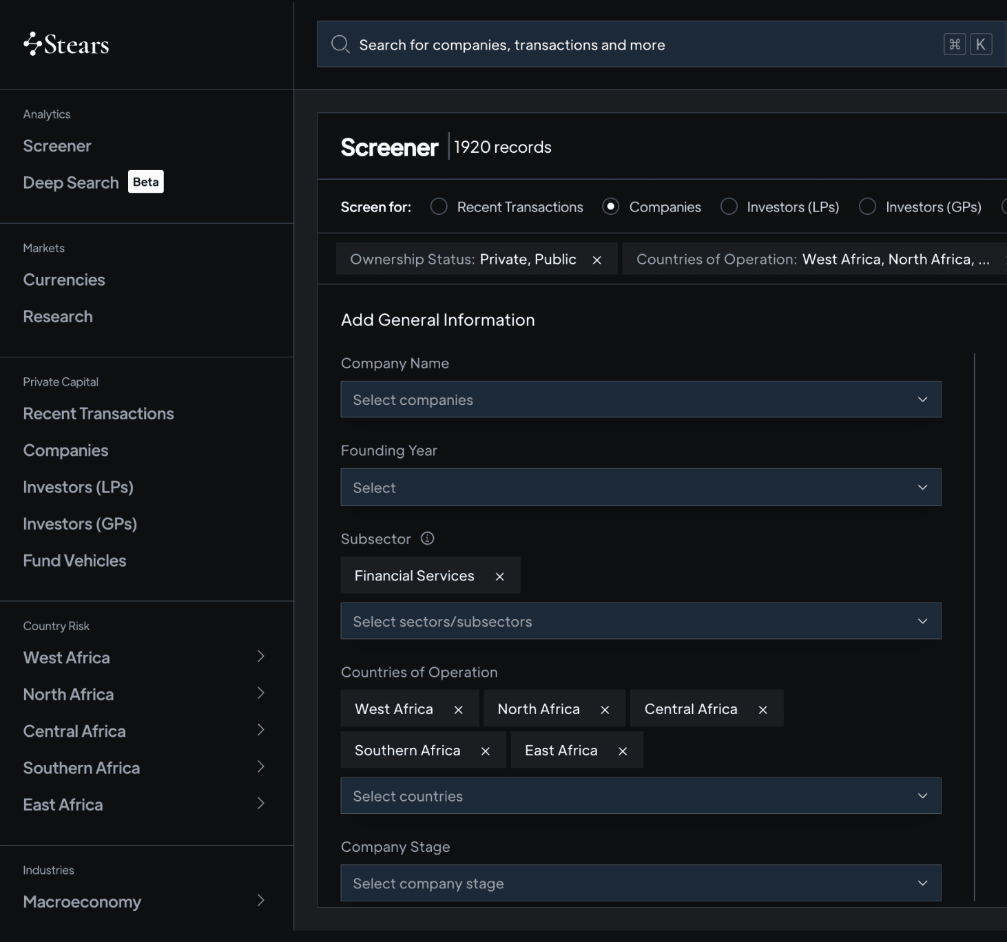 Find hidden companies in undercovered markets